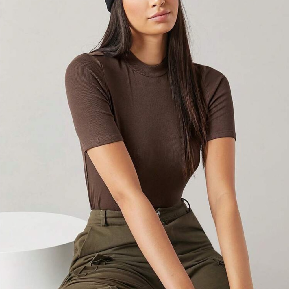 5 colors avail - Bodycon short sleeve stretchy essential basic Top - Picture 10 of 10